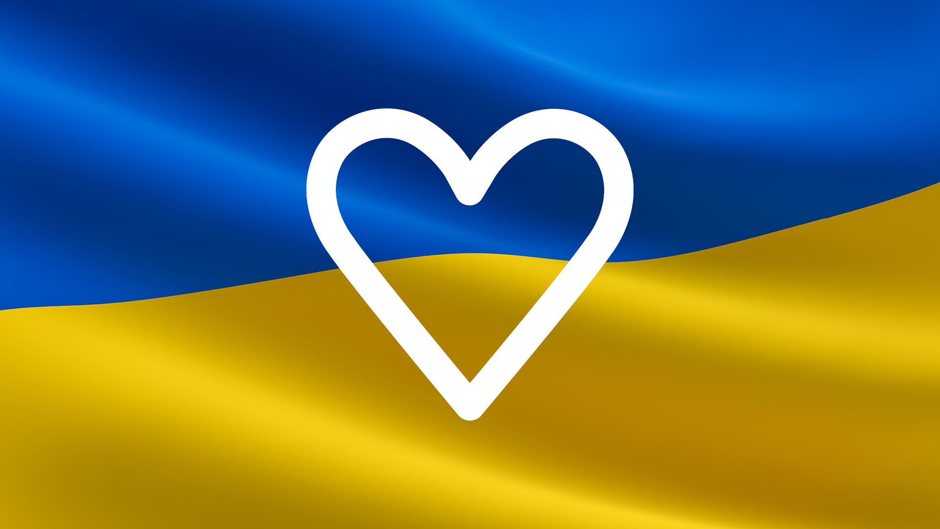 Sydän Ukrainan lipun päällä